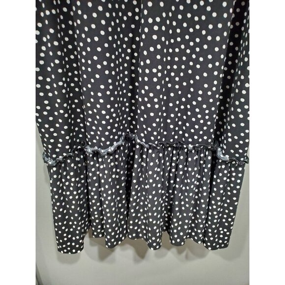 ModCloth Women's Polka Dot Midi Sundress Black White Casual Cottage Slip Sz 1X - Picture 3 of 14